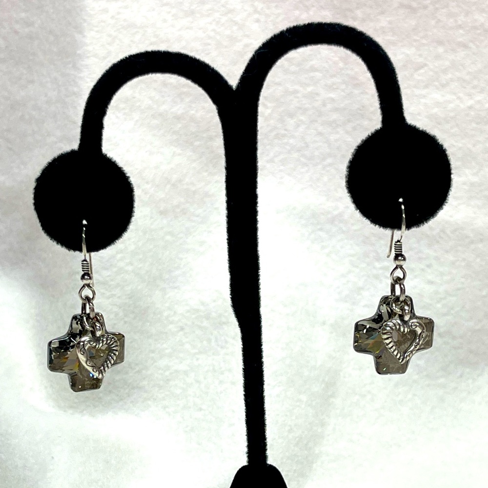 BRIGHTON Crystal Cross Earrings